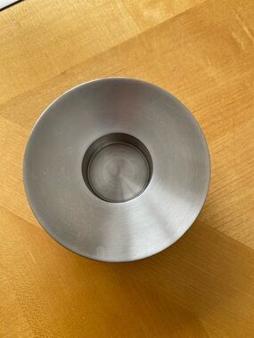 Brushed Stainless Steel Tealight Holder - Modern Minimal